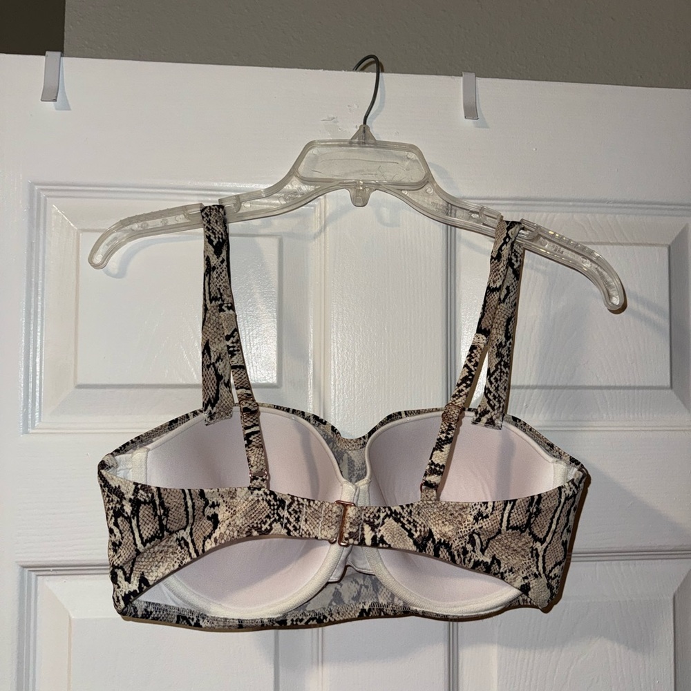 Shade & Shore Snake Print Balconette Bralette Mid Rise Bikini - 34DD Size M - Picture 10 of 11